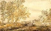 Herdsman with Cows by a River